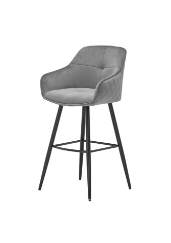 Barhocker >Emma< (2er Set) drehbar, in grau, schwarz - 57x105x53 (BxHxT)