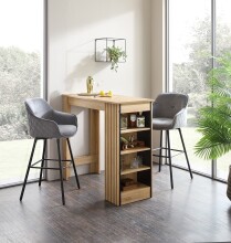 Barhocker >Emma< (2er Set) drehbar, in grau, schwarz - 57x105x53 (BxHxT)