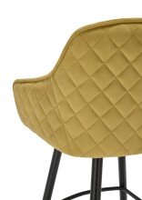 Barhocker >Emma< (2er-Set) drehbar, gold, schwarz, Samtbezug - 57x105x53cm (BxHxT)