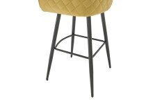 Barhocker >Emma< (2er-Set) drehbar, gold, schwarz, Samtbezug - 57x105x53cm (BxHxT)