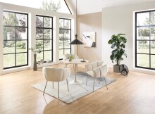 Armlehnstuhl >Pina< (2er Set) in beige, creme - 70x78x63 (BxHxT)