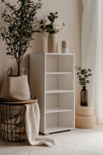 Regal >Fyn<  Weiss oder Artisan Eiche Dekor - 46x96,5x33,5cm (BxHxT)