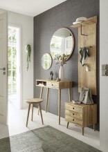 Garderoben-Set >Anacortes< (2-teilig) Paneel + Kommode, in Eiche - 42x180x35 (BxHxT)