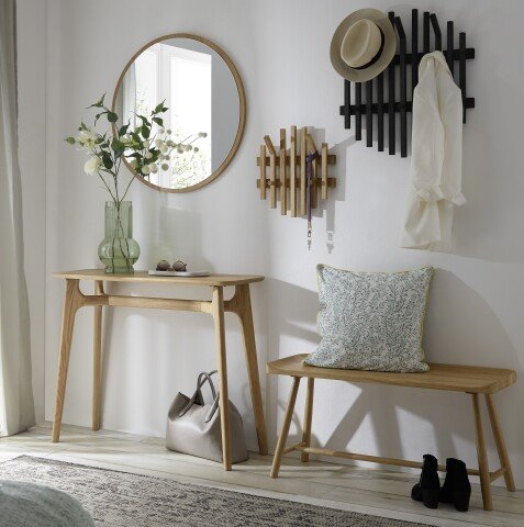 Garderoben-Set >BANTRY< (5-teilig) in Eiche / schwarz - 200x190x35 (BxHxT)