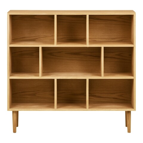 Mehrzweckregal >Oshawa< in Eiche, MDF, furniert - 112x104,5x30cm (BxHxT)