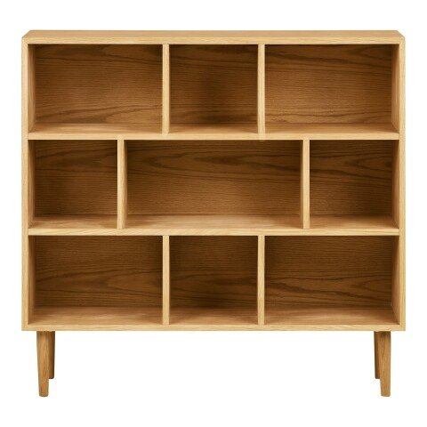 Mehrzweckregal >Oshawa< in Eiche, MDF, furniert - 112x104,5x30cm (BxHxT)