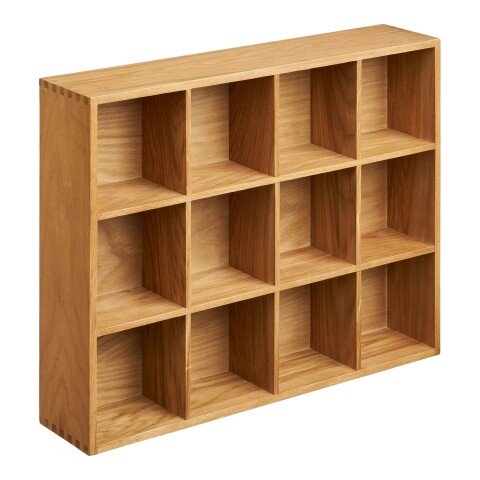 Hängeregal >Soria< in Eiche, MDF, furniert - 51x39x11cm (BxHxT)