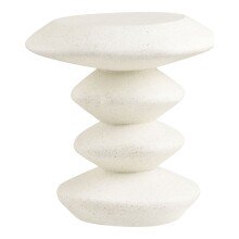 Beistelltisch >Blackburn< in Weiss / creme -...