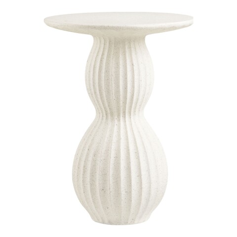 Beistelltisch >Newtown< in Weiss / creme, Zement / Glasfaser - 40x55x40 (BxHxT)