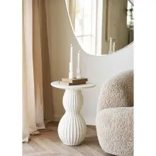 Beistelltisch >Newtown< in Weiss / creme, Zement /...