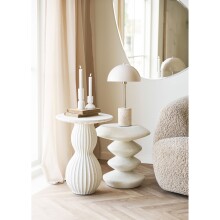 Beistelltisch >Newtown< in Weiss / creme, Zement / Glasfaser - 40x55x40 (BxHxT)