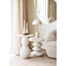 Beistelltisch >Newtown< in Weiss / creme, Zement / Glasfaser - 40x55x40 (BxHxT)