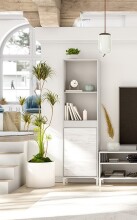 Standregal >VANYA< in Kaschmir / Velho Weiß - 49x174x28 (BxHxT)