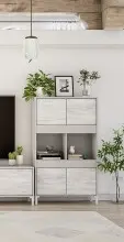 Highboard >VANYA< in Kaschmir / Velho Weiß -...