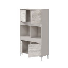 Highboard >VANYA< in Kaschmir / Velho Weiß - 78x134x33 (BxHxT)