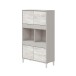 Highboard >VANYA< in Kaschmir / Velho Weiß - 78x134x33 (BxHxT)