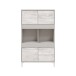 Highboard >VANYA< in Kaschmir / Velho Weiß - 78x134x33 (BxHxT)