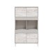 Highboard >VANYA< in Kaschmir / Velho Weiß - 78x134x33 (BxHxT)