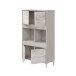 Highboard >VANYA< in Kaschmir / Velho Weiß - 78x134x33 (BxHxT)