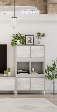 Wohnzimmer-Set >VANYA< (2-tlg.) in Kaschmir / Velho Weiß - 78x134x33 (BxHxT)