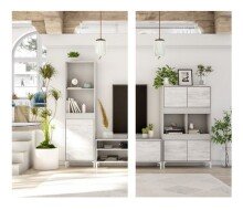 Wohnzimmer-Set >VANYA< (2-tlg.) in Kaschmir / Velho Weiß - 78x134x33 (BxHxT)