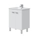 Waschbeckenunterschrank >ECO KIT< in Weiß glänzend - 60x80x45 (BxHxT)