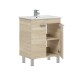 Waschbeckenunterschrank >ECO KIT< in Canadian Eiche Dekor - 60x80x45 (BxHxT)