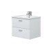 Waschbeckenunterschrank >ECO KIT< (hängend) in Weiß glänzend - 60x50x45 (BxHxT)