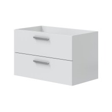 Waschbeckenunterschrank >ECO KIT< (hängend) in Weiß glänzend - 80x50x45 (BxHxT)