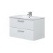 Waschbeckenunterschrank >ECO KIT< (hängend) in Weiß glänzend - 80x50x45 (BxHxT)