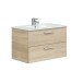 Waschbeckenunterschrank >ECO KIT< (hängend) in Canadian Eiche Dekor - 80x50x45 (BxHxT)