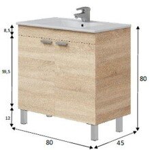 Waschtisch-Set >ECO KIT< in Canadian Eiche -...