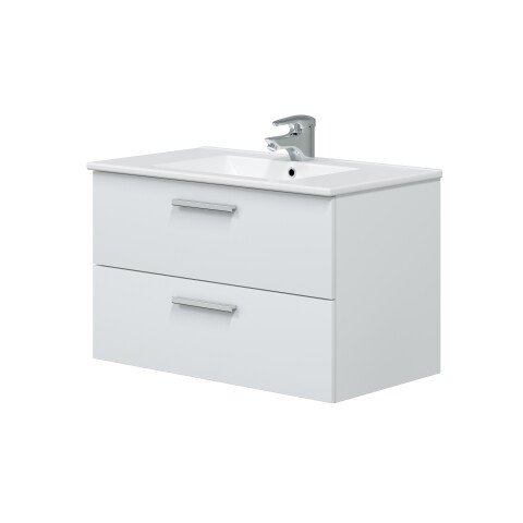 Waschtisch-Set >ECO KIT< in Weiß glänzend - 80x50x45 (BxHxT)