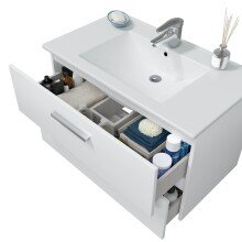 Waschtisch-Set >ECO KIT< in Weiß glänzend - 80x50x45 (BxHxT)