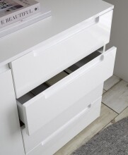 Kommode >Spice< in weiß hochglanz, MDF - 98x81x38cm (BxHxT)