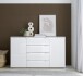 Sideboard >Spice< in weiß hochglanz, MDF weiß hochglanz - 138x81x38cm (BxHxT)