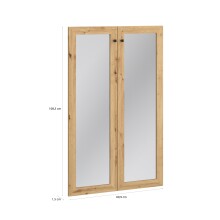 Glastür >TREVONE< (2er-Set) in Artisan Eiche Dekor - 69,9x108,5x1,5cm (BxHxT)