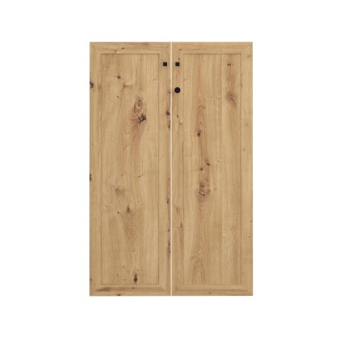 Türfront >TREVONE< (2er-Set) mit Schloss, Artisan Eiche Dekor - 69,9x108,5x1,5cm (BxHxT)