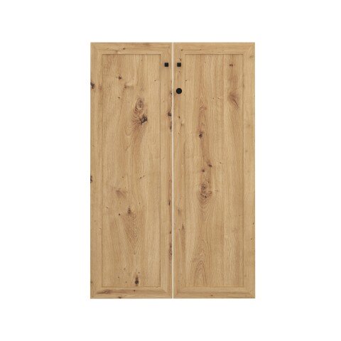 Türfront >TREVONE< (2er-Set) mit Schloss, Artisan Eiche Dekor - 69,9x108,5x1,5cm (BxHxT)