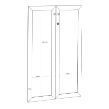 Türfront >TREVONE< (2er-Set) mit Schloss, Artisan Eiche Dekor - 69,9x108,5x1,5cm (BxHxT)