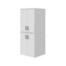 Waschmaschinenumbauschrank >LAUNDRY< (2-teilig) in weiss - 69x175x67 (BxHxT)
