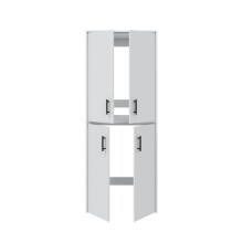 Waschmaschinenumbauschrank >LAUNDRY< (2-teilig) in weiss - 69x175x67 (BxHxT)