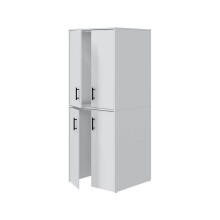 Waschmaschinenumbauschrank >LAUNDRY< (2-teilig) in weiss - 69x175x67 (BxHxT)