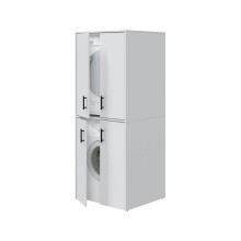 Waschmaschinenumbauschrank >LAUNDRY< (2-teilig) in weiss - 69x175x67 (BxHxT)