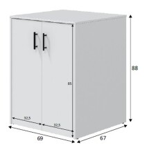 Waschmaschinenumbauschrank >LAUNDRY< (2-teilig) in weiss - 69x175x67 (BxHxT)