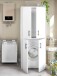 Waschmaschinenumbauschrank >LAUNDRY< (2-teilig) in weiss - 69x175x67 (BxHxT)