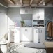 Waschmaschinenumbauschrank >LAUNDRY< (2-teilig) in weiss - 69x175x67 (BxHxT)