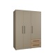 Drehtürenschrank >MOKKARIS< in Taupe / Wildeiche - 144,4x200,1x58,8cm (BxHxT)