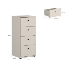 Hochkommode >TEMPRA2< in Sand - 38,6x85,5x34,8cm (BxHxT)
