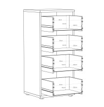 Hochkommode >TEMPRA2< in Sand - 38,6x85,5x34,8cm (BxHxT)